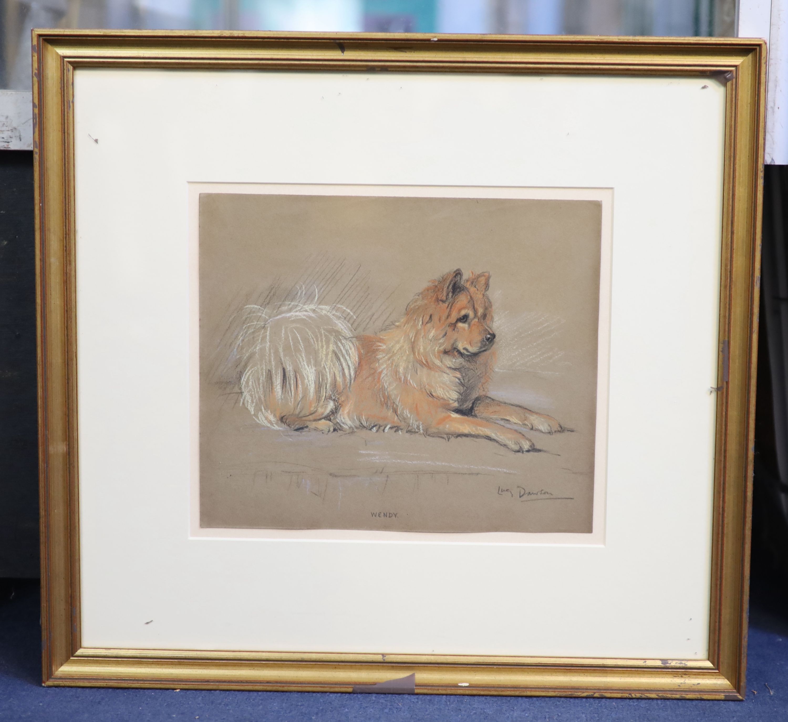 Lucy Dawson (1867-1954), Portrait of a Chow Chow Dog, pastel on brown paper, 23 x 27.5cm